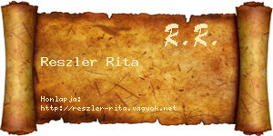 Reszler Rita névjegykártya